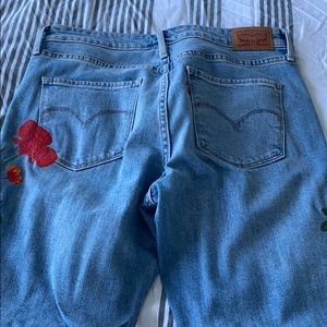 Levi’s floral embroidered jeans.